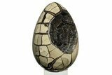 Septarian Dragon Egg Geode - Black Crystals #235342-1